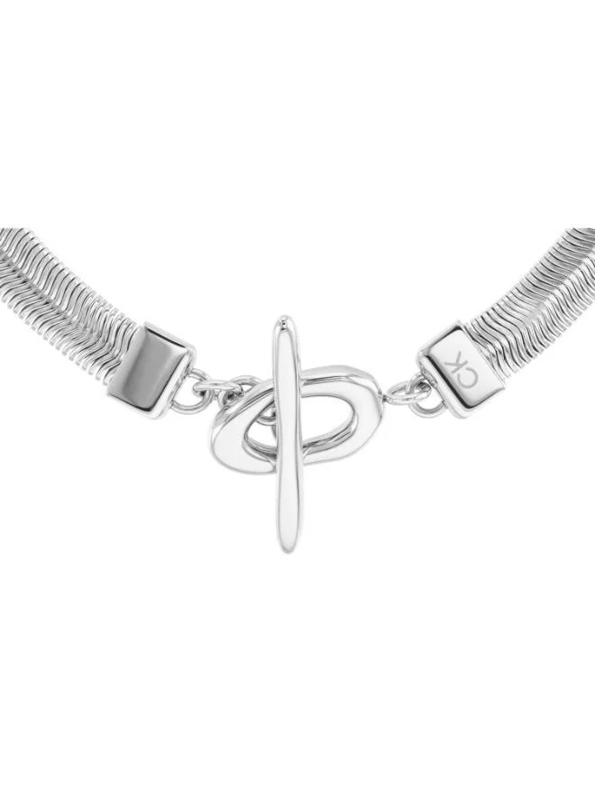 CALVIN KLEIN CK Flow Collection Chain Bracelet For Women In Stainless Steel - 35000594